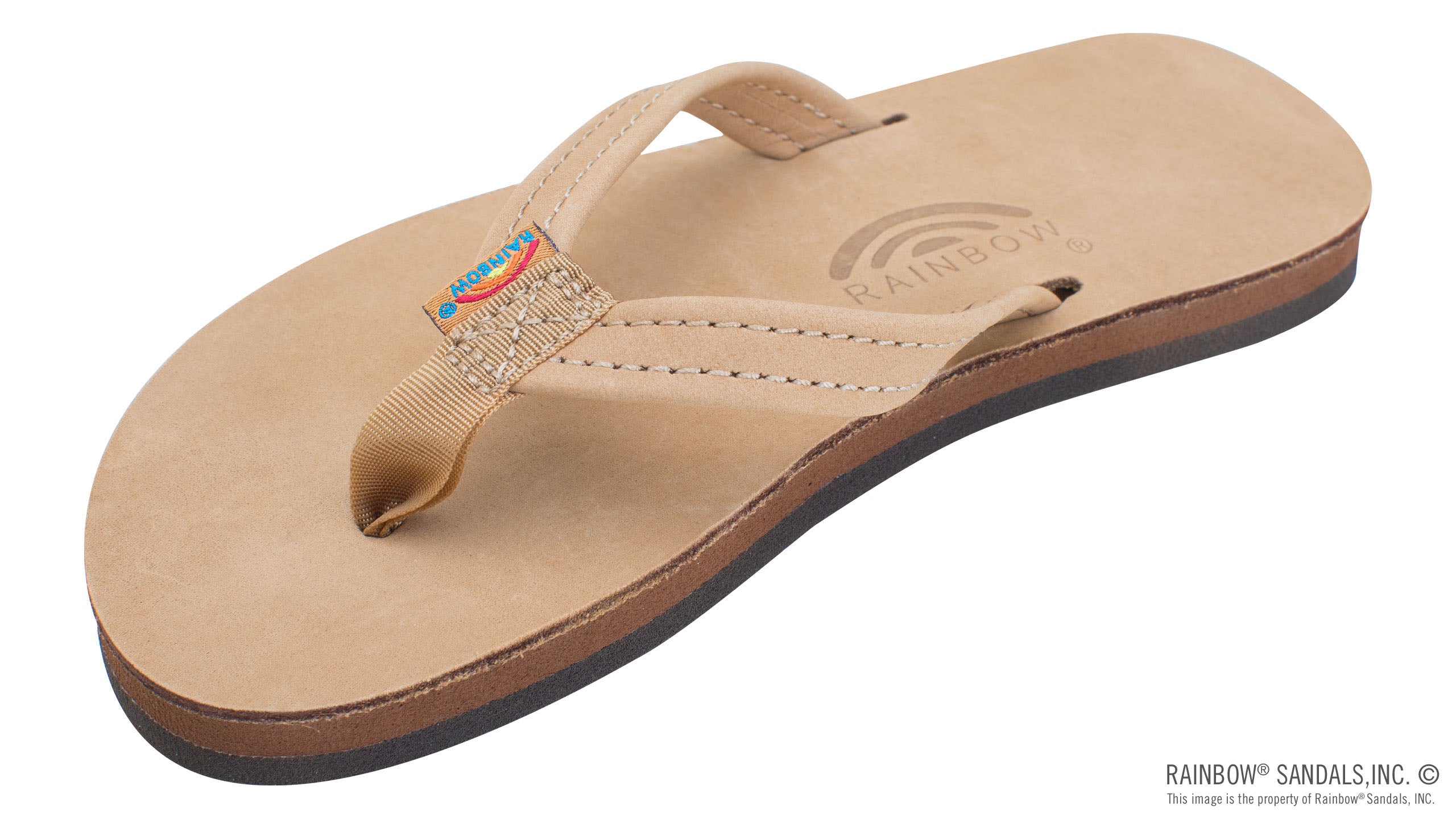 Rainbow Sandals Kids Premier Leather 1/2" Narrow Strap- Sierra Brown