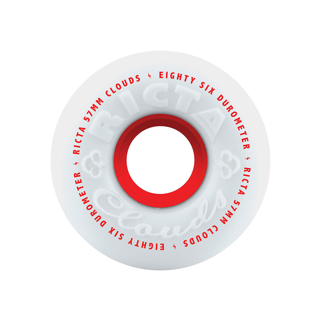 Ricta  57mm Clouds Red 86a Skateboard Wheels