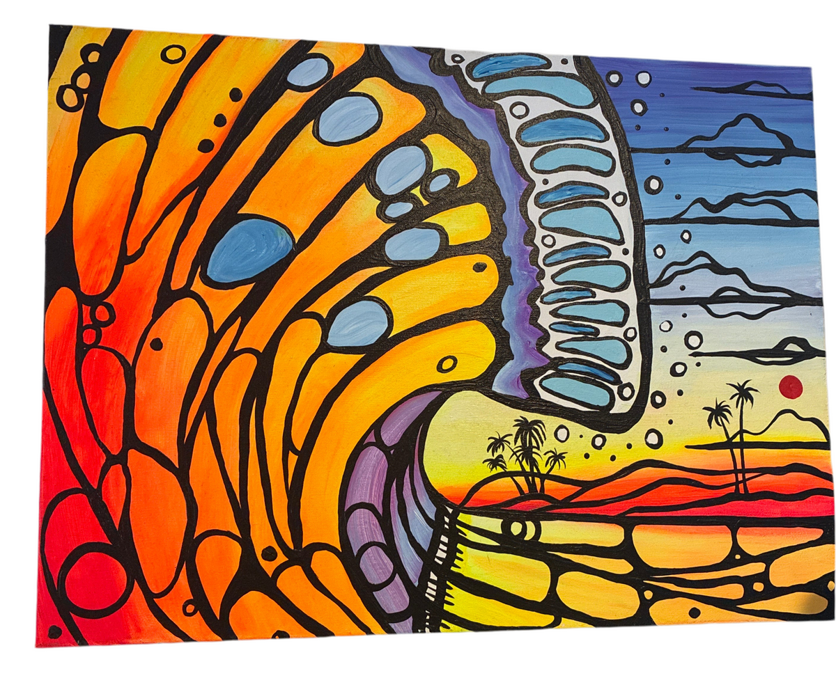 Island Sunset Wave Art by Bill Bryan