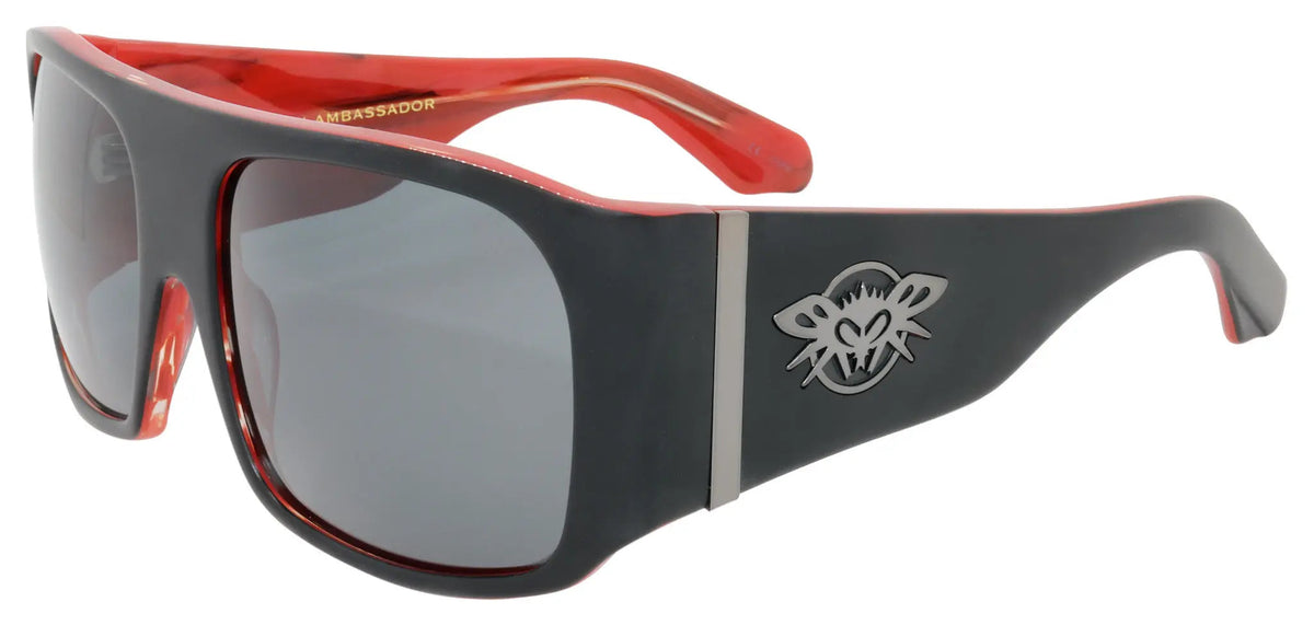Black Fly Ambassador / Dennis Rodman signature model-Matte Black &amp; Red w/ Smoke lens