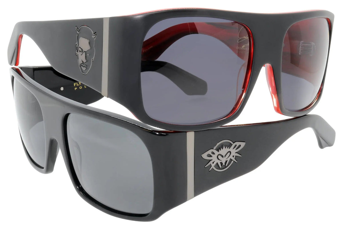 Black Fly Ambassador / Dennis Rodman signature model-Matte Black &amp; Red w/ Smoke lens
