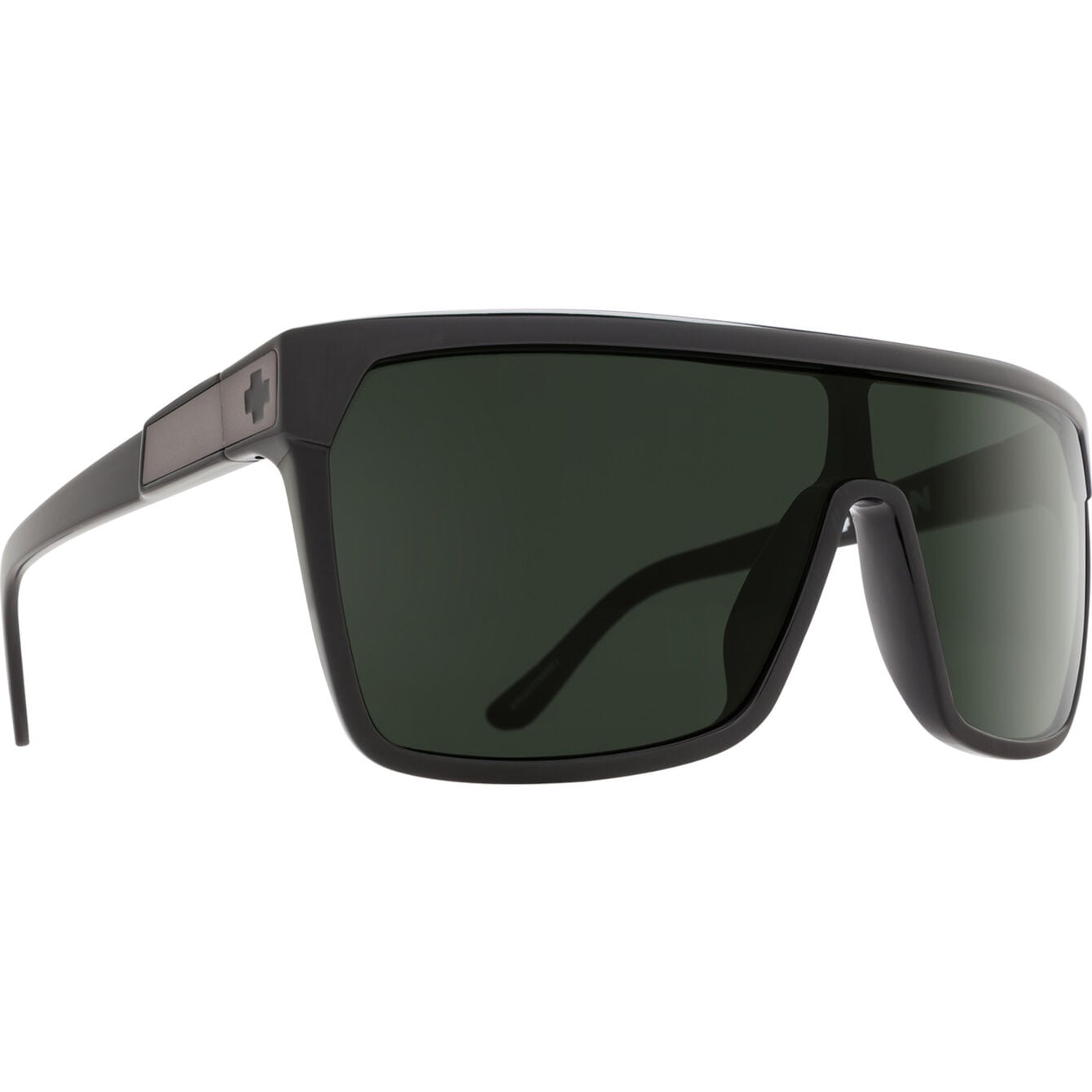 SPY Sunglasses FLYNN - Black Matte Happy Gray Green Polar with Silver Spectra Mirror