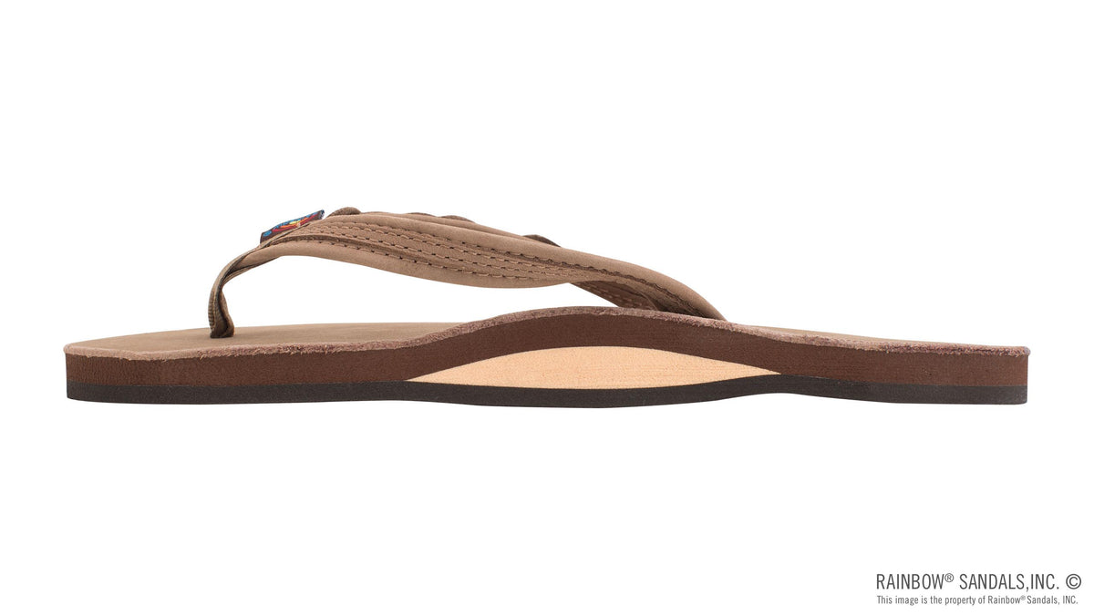 The Madison – Single Layer Arch Support with a Braid on a 1/2&quot; Narrow Rolled Strap Dark Brown