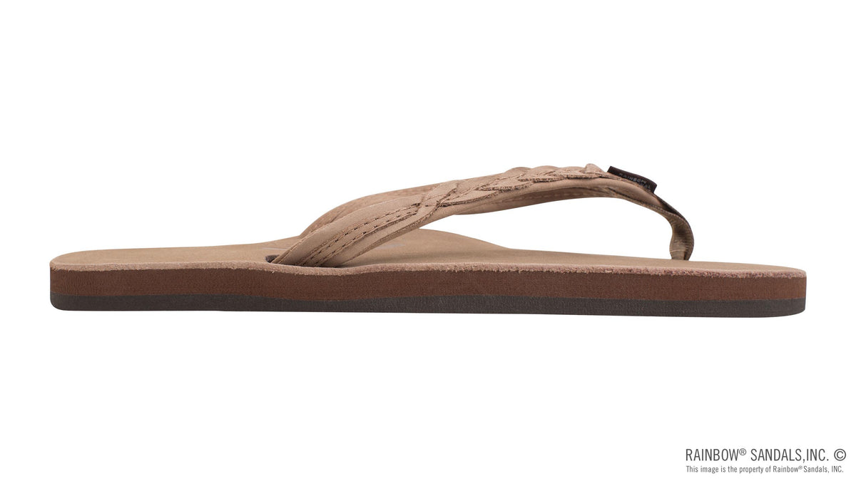 The Madison – Single Layer Arch Support with a Braid on a 1/2&quot; Narrow Rolled Strap Dark Brown