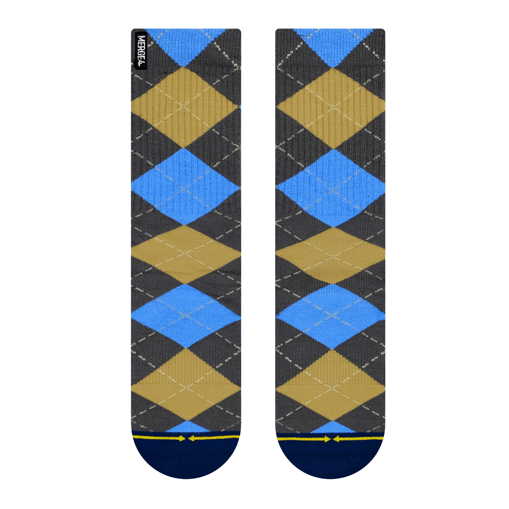 Merge4 x Spidey De Montrond Argyle Blue Bamboo Crew Socks Sunny Smith LLC