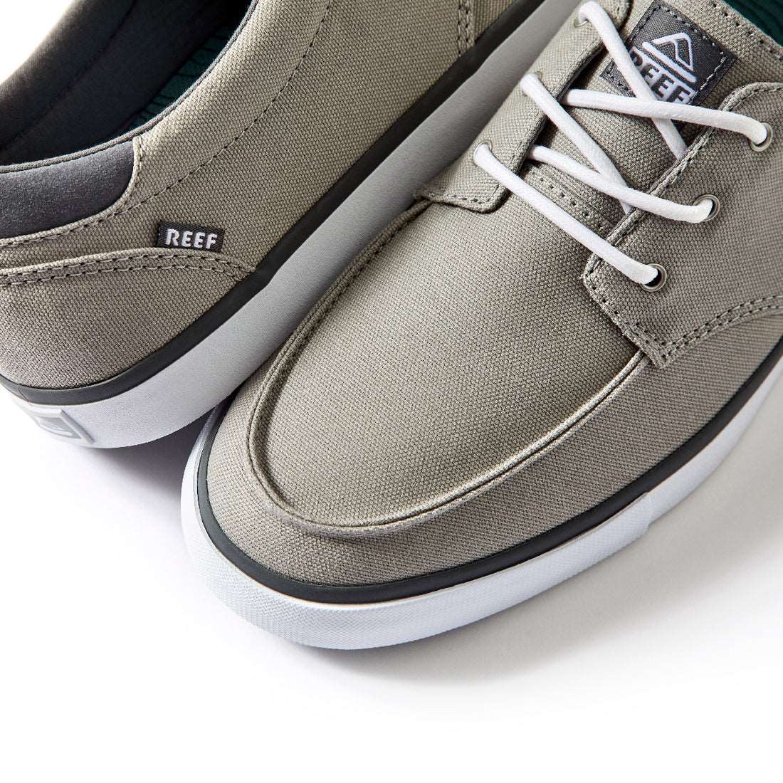 REEF DECKHAND 3 MEN&#39;S CASUAL BOAT SHOE (GREY/WHT) Sunny Smith LLC