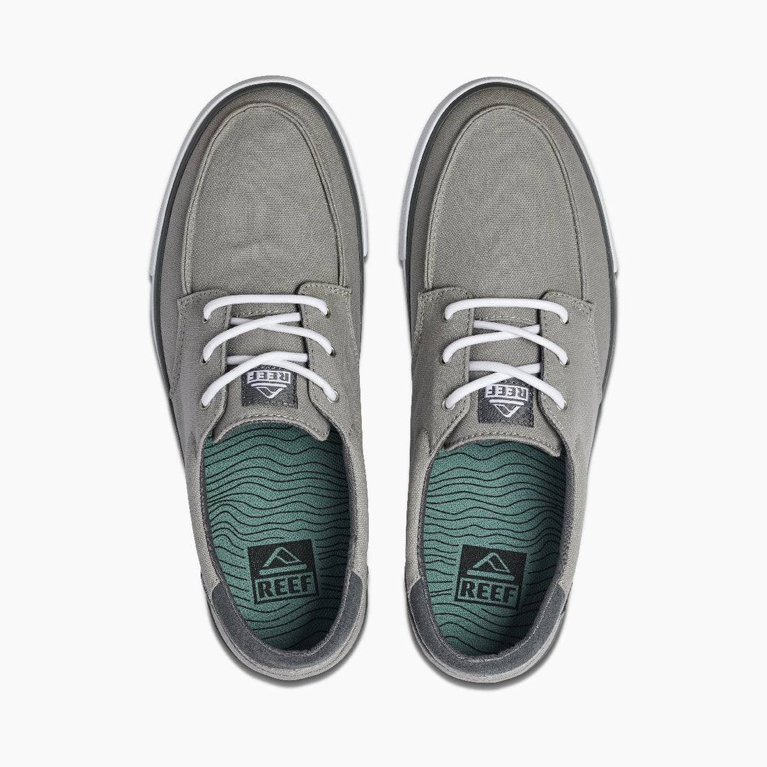 REEF DECKHAND 3 MEN&#39;S CASUAL BOAT SHOE (GREY/WHT) Sunny Smith LLC