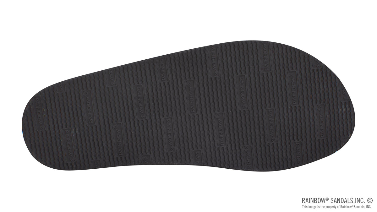 Rainbow Sandals Men&#39;s Double Layer Leather- 1&quot; Strap - Black Sunny Smith LLC