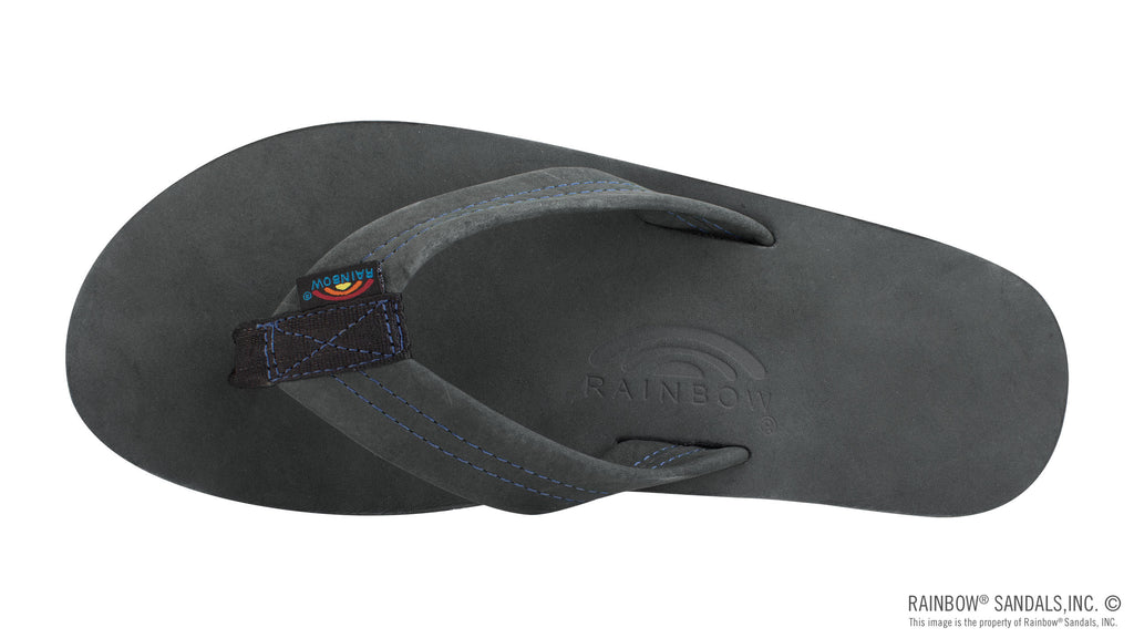 Rainbow Sandals Men's Premier Blues - Single Layer - 1" Strap - Black/Blue Sunny Smith LLC