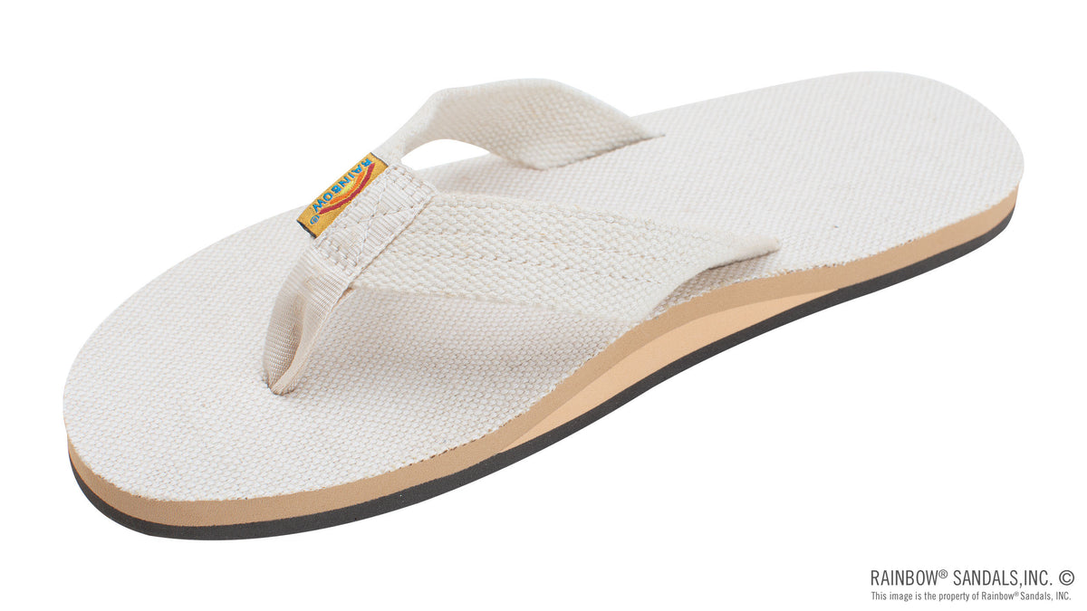 Rainbow Sandals Men&#39;s - Single Layer Hemp - 1&quot; Strap - Natural Sunny Smith LLC