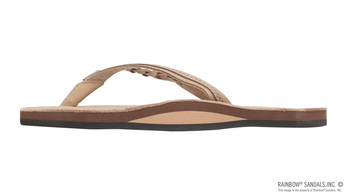 Rainbow Sandals Women&#39;s Flirty Braidy - Single Layer - 1/2&quot; Braided Strap - Sierra Brown Sunny Smith LLC