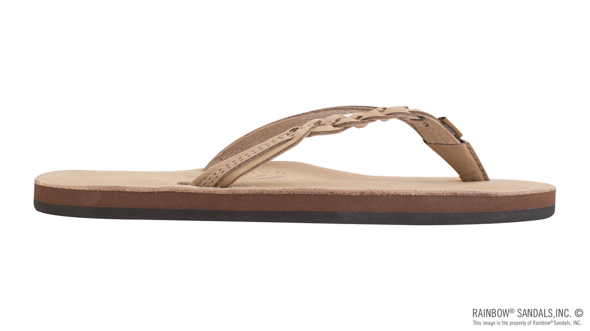 Rainbow Sandals Women&#39;s Flirty Braidy - Single Layer - 1/2&quot; Braided Strap - Sierra Brown Sunny Smith LLC