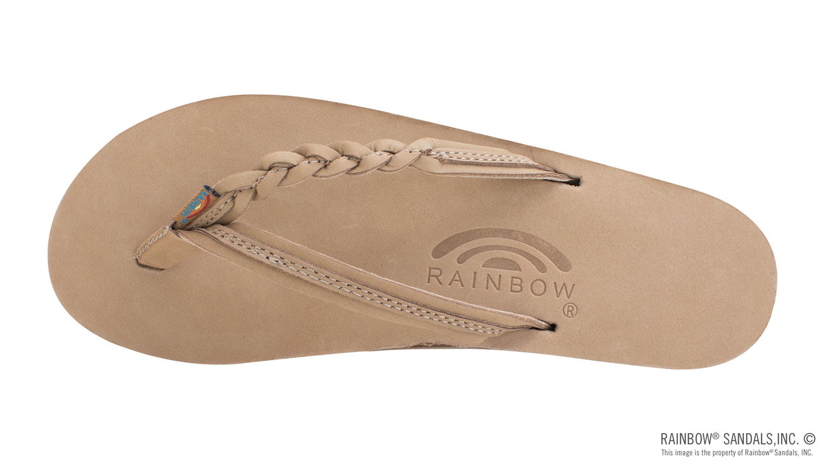 Rainbow Sandals Women&#39;s Flirty Braidy - Single Layer - 1/2&quot; Braided Strap - Sierra Brown Sunny Smith LLC
