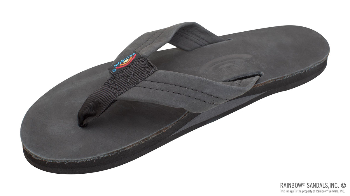 Rainbow Sandals Women&#39;s - Single Layer - 1&quot; Strap - Black Sunny Smith LLC