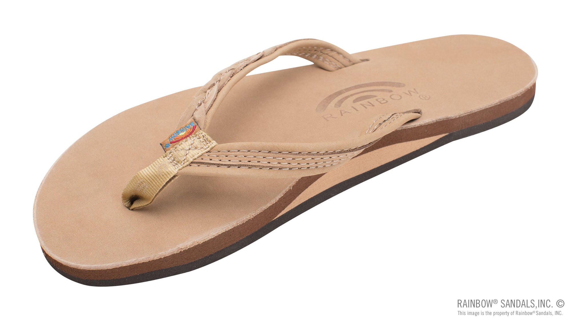 Rainbow Sandals Women's - The Madison - Single Layer - 1/2" Strap w/ Braid - Sierra Brown Sunny Smith LLC
