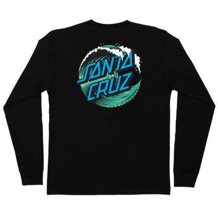 Santa Cruz Wave Dot Long Sleeve T Shirt (BLACK) Sunny Smith LLC