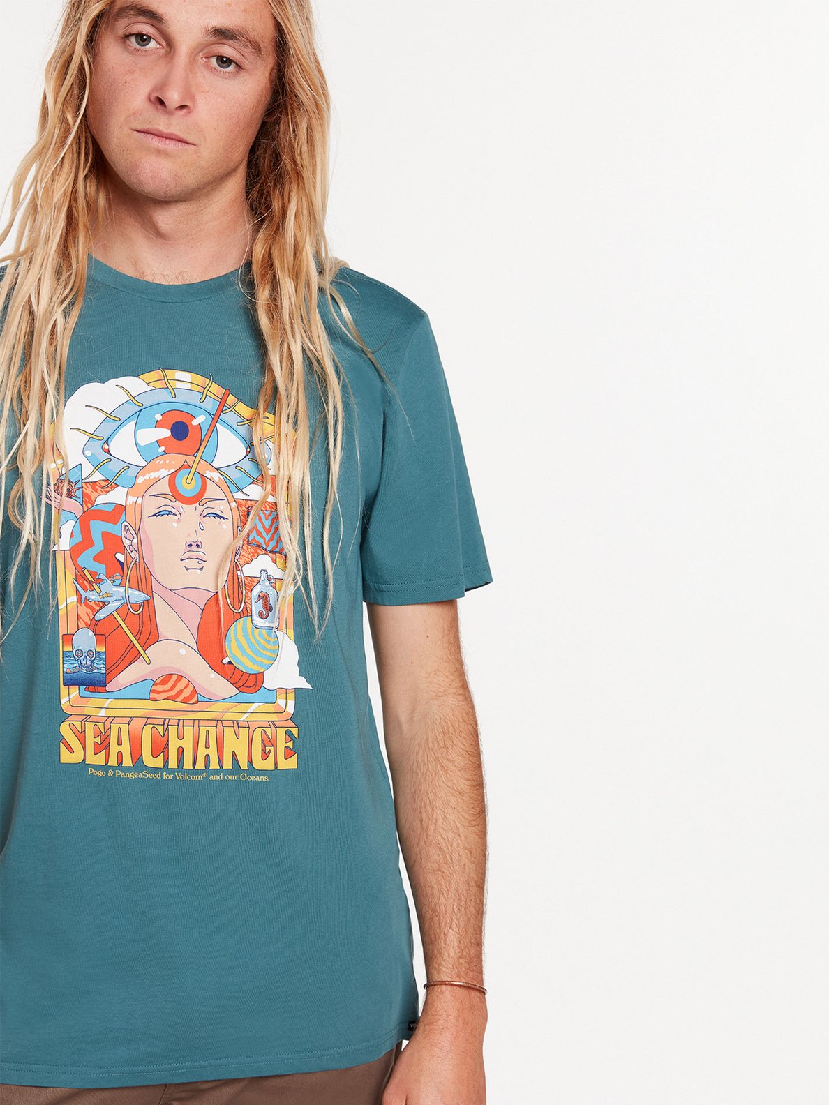VOLCOM PANGEASEED MEN&#39;S SS TEE- HYDRO BLUE Sunny Smith LLC