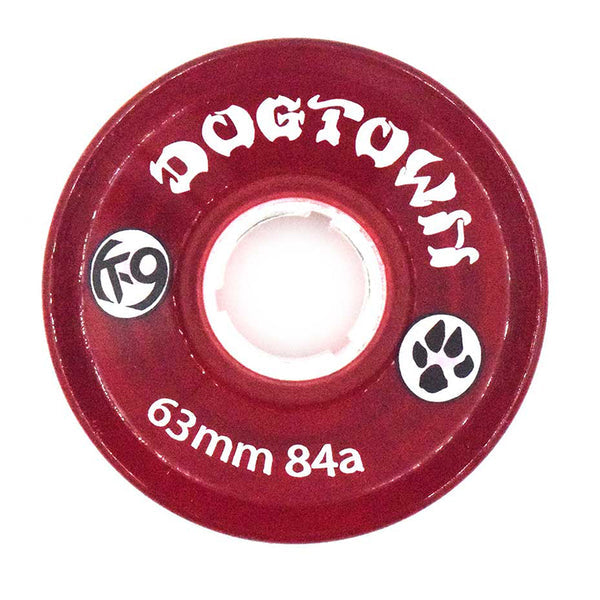 K-9 Premium Cruiser Wheels - 63mm x 84a - Clear Red (Set of 4)